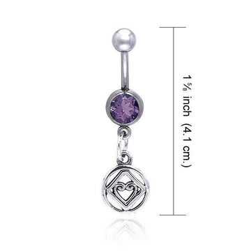 NA Hearts in Recovery Silver Belly Button Body Jewelry TBJ016 - Jewelry